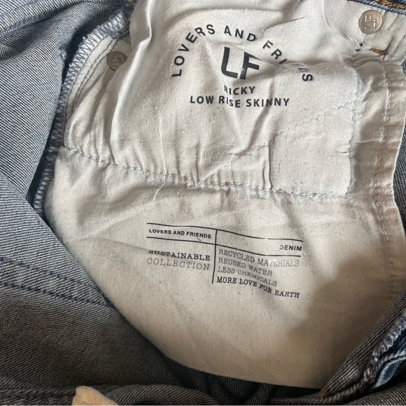 Lovers + Friends Jeans Womens 31 Ricky Skinny Denim Brighton Distressed Med Wash - Picture 9 of 12